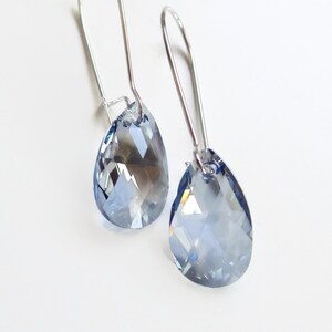 Blue crystal teardrop earrings Swarovski crystal blue crystal earrings blue earrings crystal earrings image 3