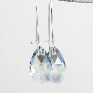 Blue crystal teardrop earrings Swarovski crystal blue crystal earrings blue earrings crystal earrings image 2