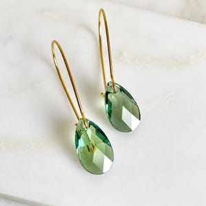 Erinite green teardrop earrings - erinite crystal earrings - erinite green earrings - Swarovski crystal - green earrings