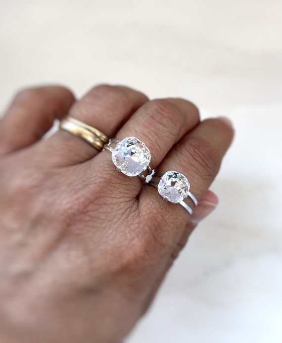 Swarovski cushion cut ring shop