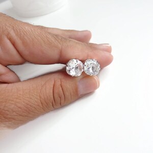 clear crystal stud earrings square earrings bridal jewelry bridesmaid jewelry clear crystal earringss image 3