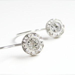 Clear crystal dangle earring - bridal earrings - bridesmaid earrings - Swarovski Crystal