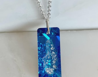Collier coeurs en cristal bleu Bermudes - Big Love Little Love - Collier coeurs Swarovski