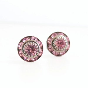 Vintage crystal stud earrings crystal earrings Swarovski earrings crystal studs crystal earrings Light Pink Rose