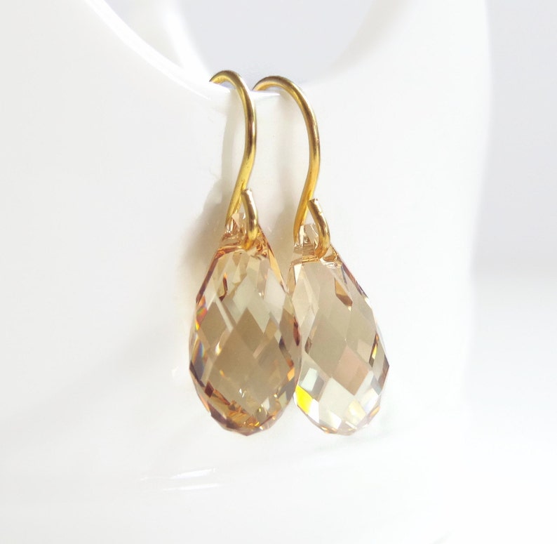 Gold/ Crystal Earrings main image 1