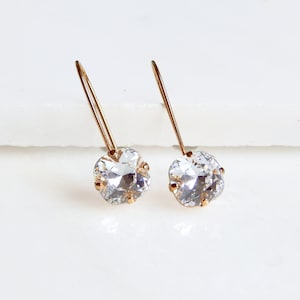 Clear crystal earrings - cushion cut crystal earrings - Swarovski crystal - Swarovski earrings - clear crystal