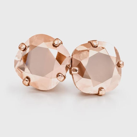 Rose gold stud earrings - crystal earrings - Swarovski earrings - rose gold earrings - rose gold jewelry