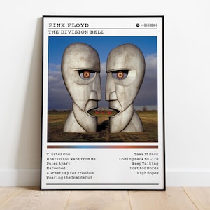 Póster impreso de Pink Floyd / Póster del álbum The Division Bell / Póster musical / Póster de portada de álbum / Decoración de pared / Regalo musical / Decoración de habitación