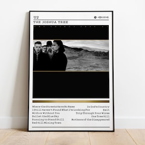 Póster impreso de U2 / Póster del álbum The Joshua Tree / Póster musical / Póster de portada de álbum / Decoración de pared / Regalo musical / Decoración de habitación