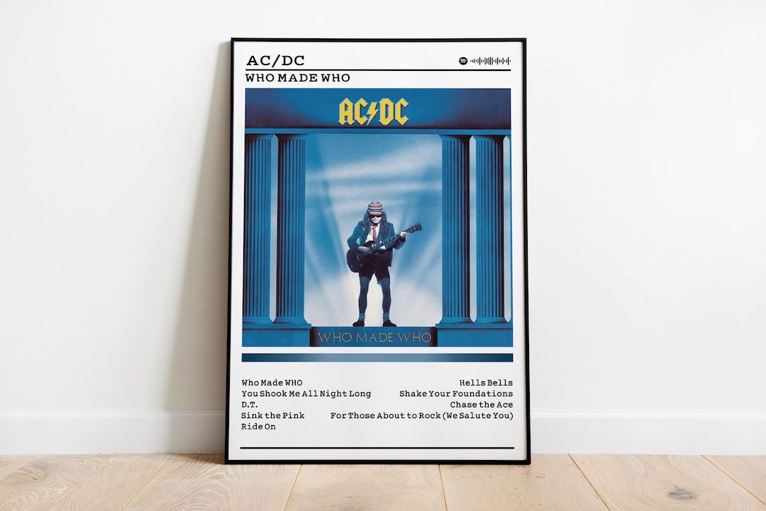 AC/DC Poster Print | Who Made Who Album Poster | Music Poster | Album ...