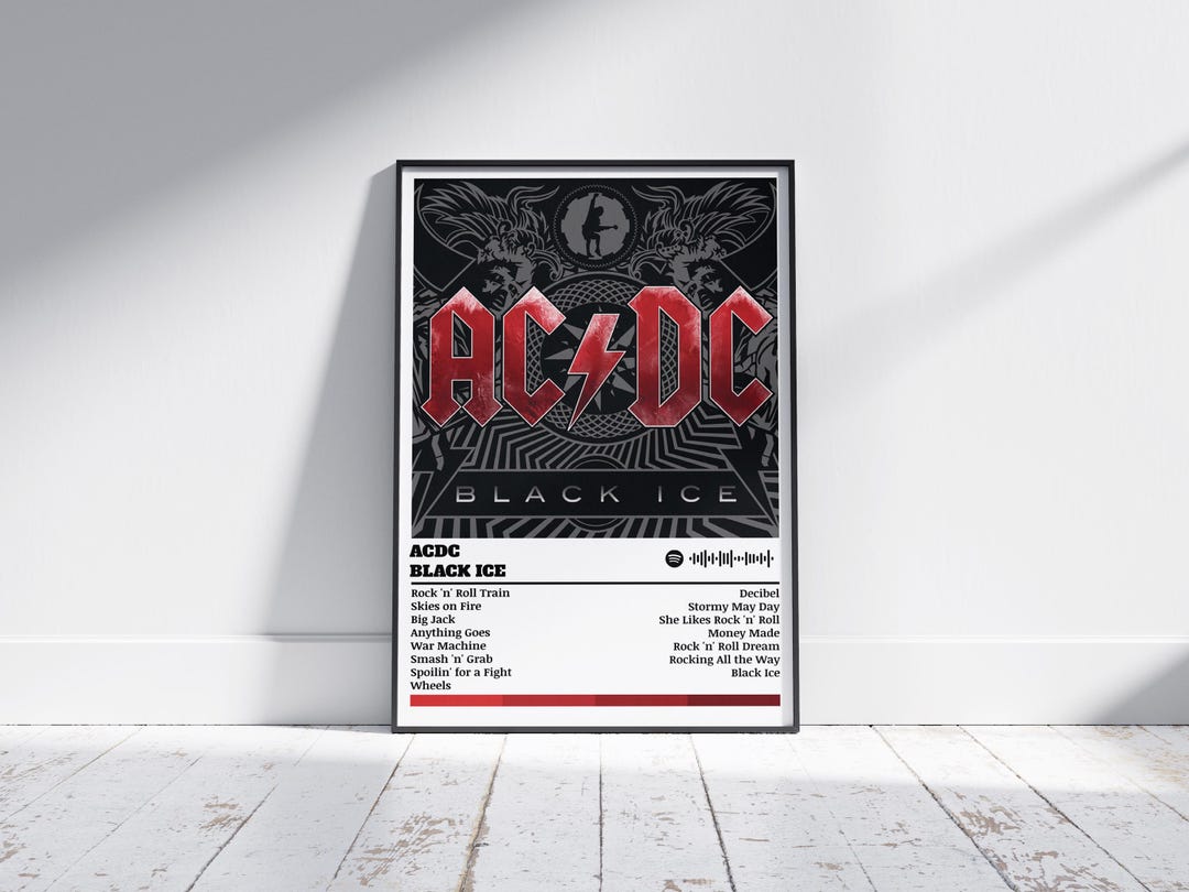 AC/DC Poster Print | Black Ice Album Poster | Music Poster | Album ...