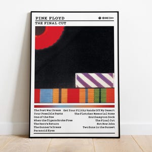 Póster impreso de Pink Floyd / Póster del álbum Final Cut / Póster musical / Póster de portada de álbum / Decoración de pared / Regalo musical / Decoración de habitación