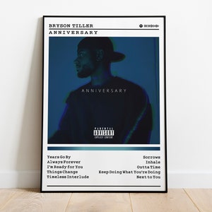 Bryson Tiller Poster Print | Anniversary Album Poster | Music ...