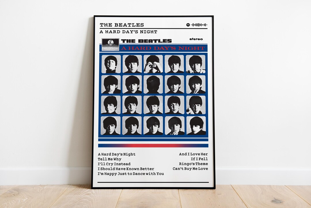 The Beatles Poster Print | A Hard Day's Night Album Poster | Music ...