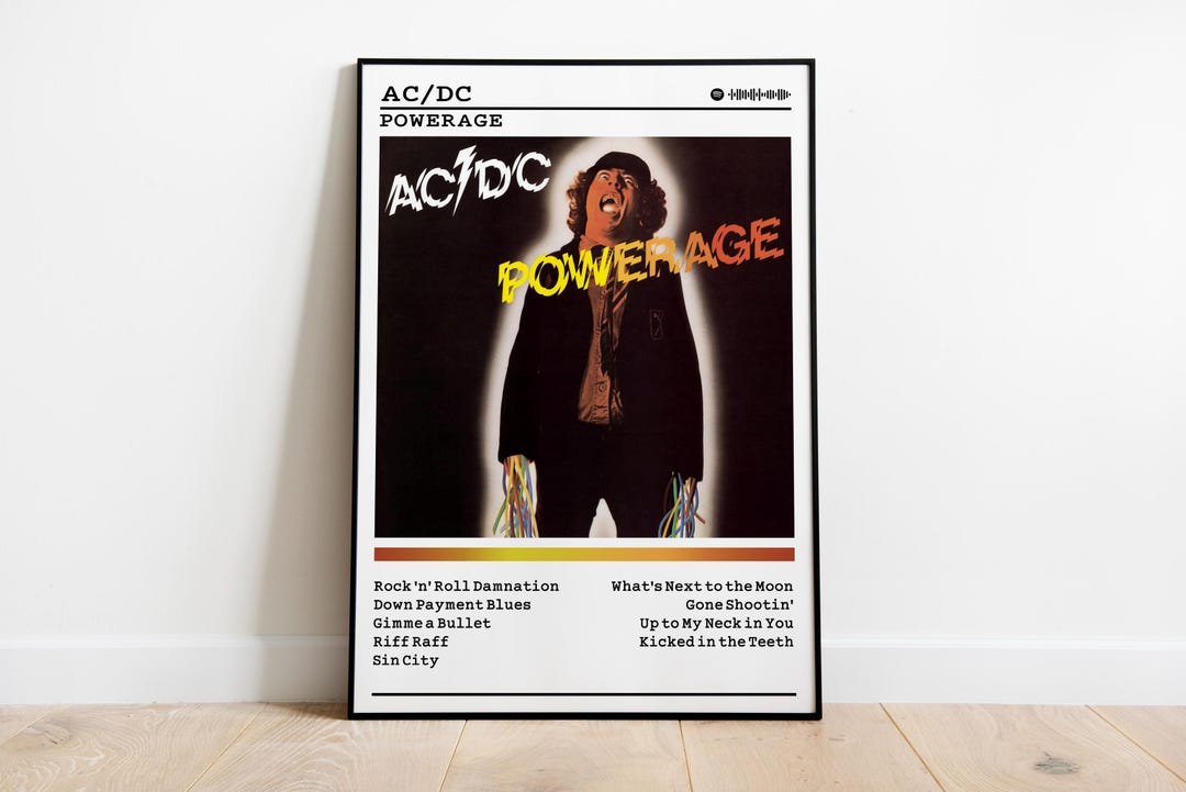 AC/DC Poster Print | Powerage Album Poster | Music Poster | Album Cover ...