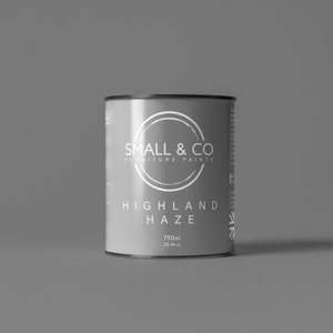 Highland Haze | Mid Grey Colour Eco-Friendly Furniture Paint | 750ml + 125ml Sizes | High Coverage and Durable | VOC-Free | Small & Co