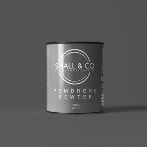 Pembroke Pewter | Dark Slate Grey Eco-Friendly Furniture Paint | 750ml + 125ml Sizes | High Coverage and Durable | VOC-Free | Small & Co