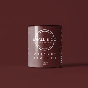 Cricket Leather | Burgundy Red Eco-Friendly Furniture Paint | 750ml + 125ml Sizes | High Coverage and Durable | VOC-Free | Small & Co