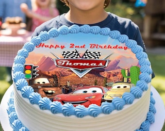 Personalized Cars Cake Topper: Lightning McQueen Birthday (Digital Download)
