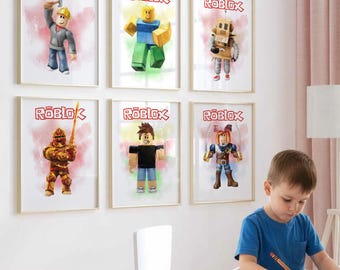 Roblox Gamer Room Decor: Watercolor Posters (Set of 6 Digital Prints)