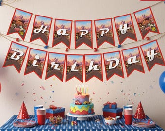 Cars Birthday Banner: Racing Theme Party Decor (Instant Download)
