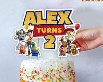 Toy Story 2nd Birthday Cake Topper: Custom Party Decor (Digital Download)