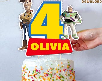 Toy Story 4th Birthday Cake Topper: Custom Boy Party Decor (Digital Download)