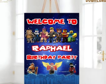 Video Game Birthday Welcome Sign: Personalized Boy Party Decor (Digital Download)