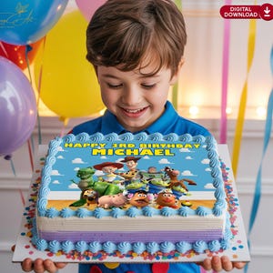 Personalized Toy Story Cake Topper: Custom Birthday Party Decor (Digital Download)