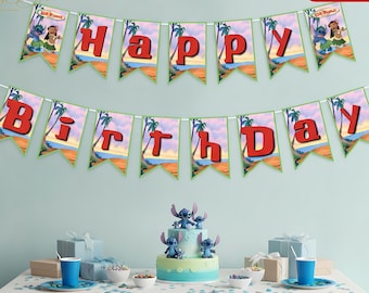 Lilo & Stitch Birthday Banner: Party Decor (PDF)