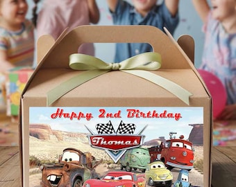 Disney Cars Gable Box Labels, Lightning McQueen Party Favor (Digital Download)