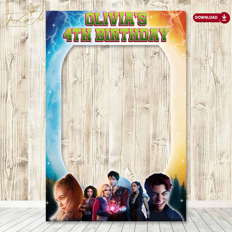 Zombies 4 Birthday Photo Booth Frame: Custom Name, Printable Party ...