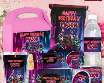 Spersonalizowany pakiet urodzinowy Five Nights at Freddys (plik cyfrowy)