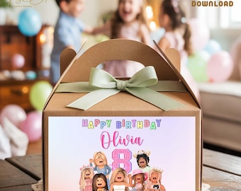 Etiqueta personalizada para caja de fiesta de videojuegos: descarga digital
