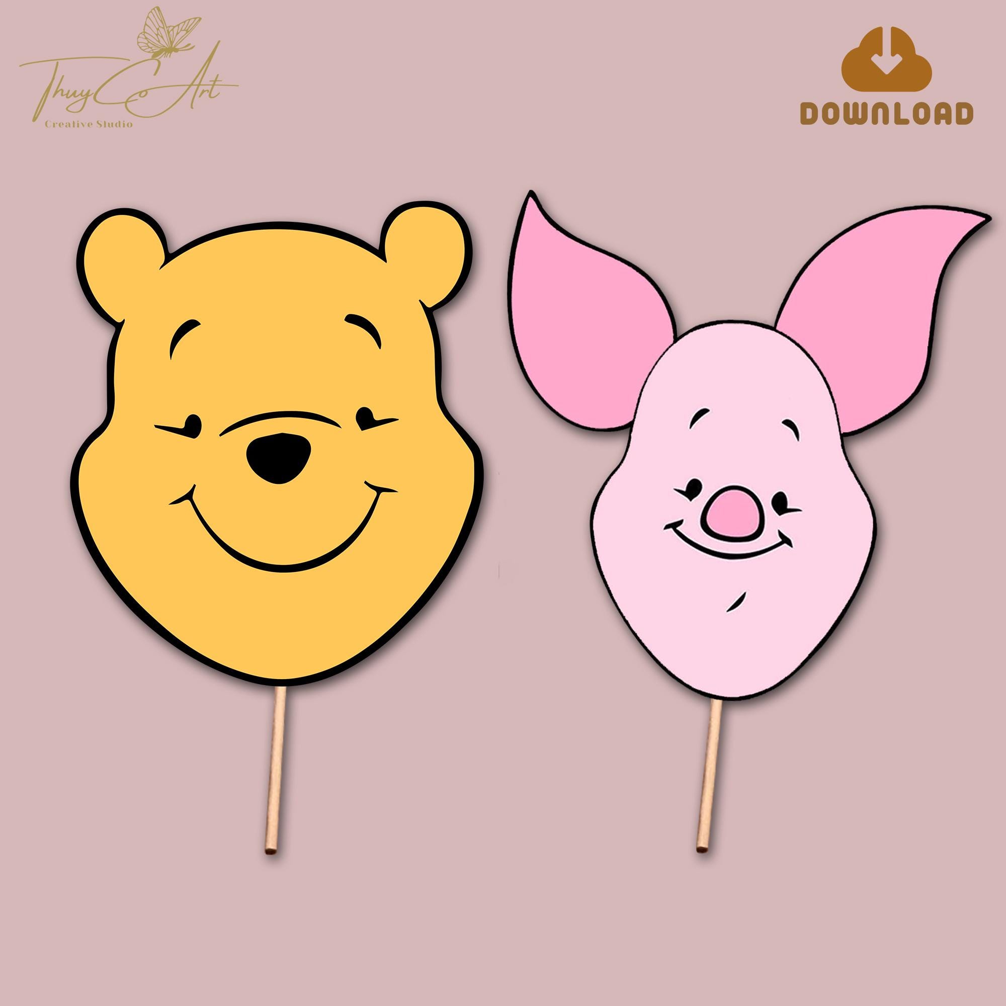 Winnie the Pooh Photo Booth Props Instant Download, Pooh Bear Birthday ...
