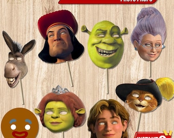Shrek Photo Booth Props: Kids Birthday Party Decor (Digital Download)