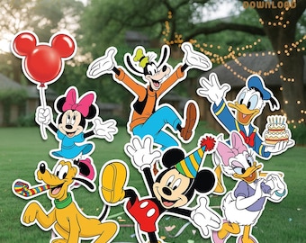 Mickey and Friends Cutout: Disney Birthday Party Decor (Digital Download)
