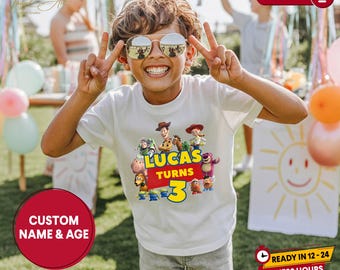 Camiseta de cumpleaños personalizada de Toy Story PNG: Recuerdo de fiesta personalizado (descarga digital)