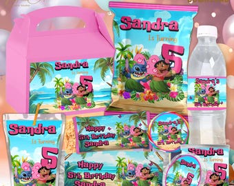 Printable Lilo & Stitch Birthday Party Bundle: Custom Decorations (Digital Download