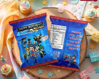 Beyblade Chip Bag: Custom Party Favor, Printable Digital Download