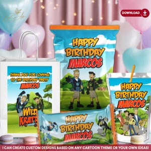 Wild Kratts Birthday Party Pack, Wild Kratts Party Bundle Decorations, Wild Animal Decor, Printable Digital Download