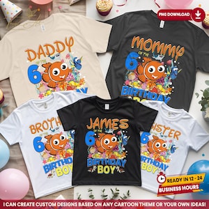 Finding Nemo Birthday PNG, Finding Dory Birthday Party Theme for Kids, Custom Nemo Birthday Shirt Digital Download
