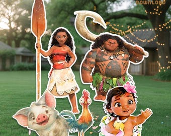 Moana Birthday Cutout: Tropical Island Party Decoration (Digital Download)