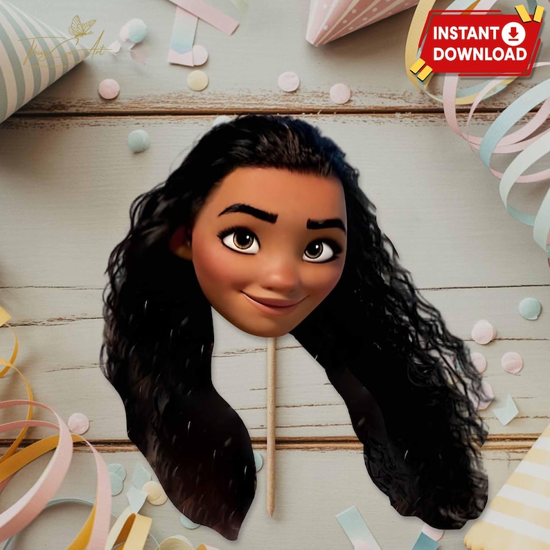 Moana Photo Props Printable, Moana Birthday Party Decoration for Girls, Ocean Theme Party Signs, DIY Instant Download File