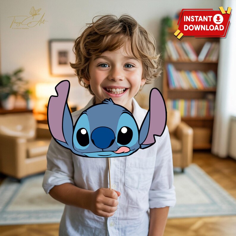 Lilo and Stitch Photo Props Instant Download, Printable Lilo Stitch Picture Frame, Stitch Birthday Decor, Stitch Lilo Birthday Party Theme