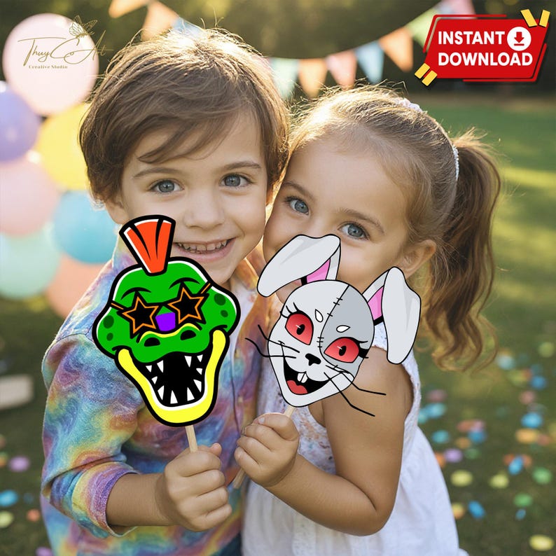 Five Nights at Freddy's Photo Booth Props, FNAF Birthday (instant ...