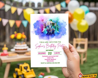 Zombies 3 Birthday Invitation, Printable Digital Party Invite, Editable Canva Template, Digital Download