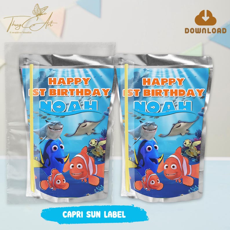 Finding Nemo Birthday Party Pack: Personalized Decorations (digital ...