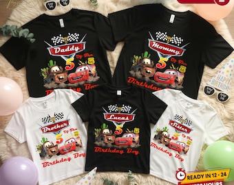 Disney Cars Birthday Family Shirt PNG, Matching Party Shirts (Digital Download)