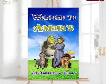 Shrek Birthday Welcome Sign: Custom Party Decor (Printable Digital File)